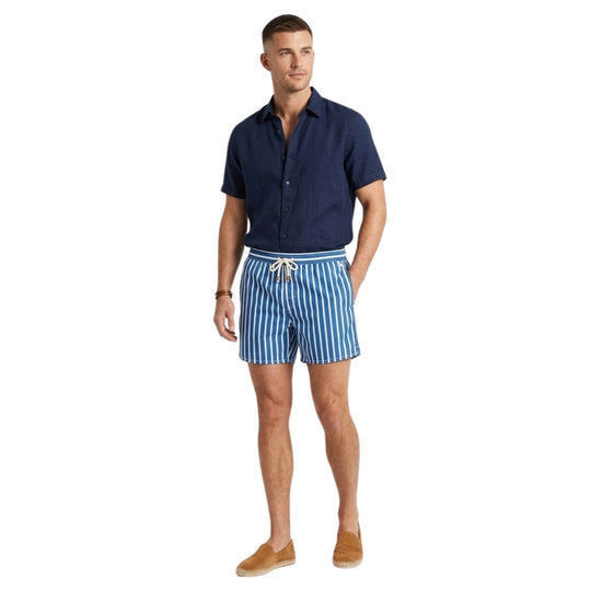 Heren Korte Broek Gestreept Casual Stijl met Elastische Tailleband