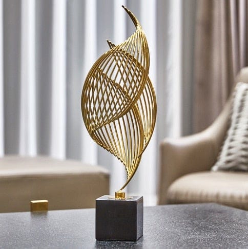 Abstracte Sculptuur Gouden Design voor Thuisdecoratie 0