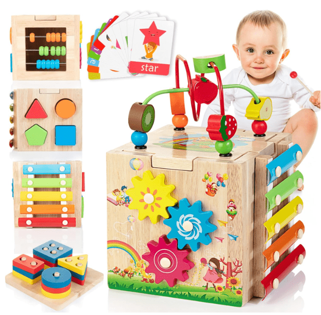 Activiteitenkubus voor Baby's 8-in-1 Multifunctioneel 6