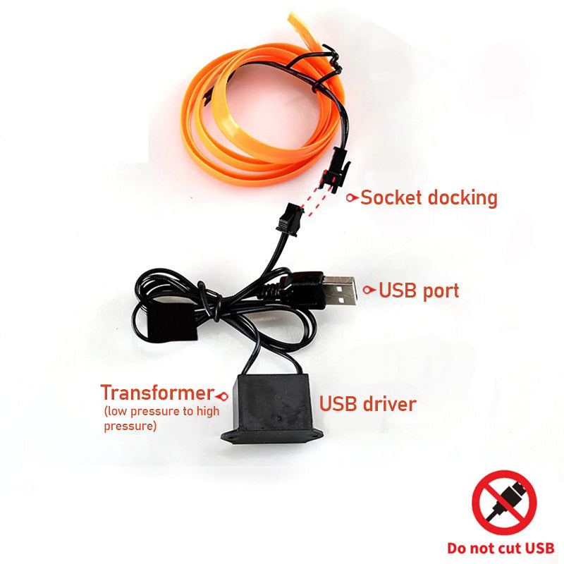 Auto Neon Verlichtingsset USB Aansluiting 7