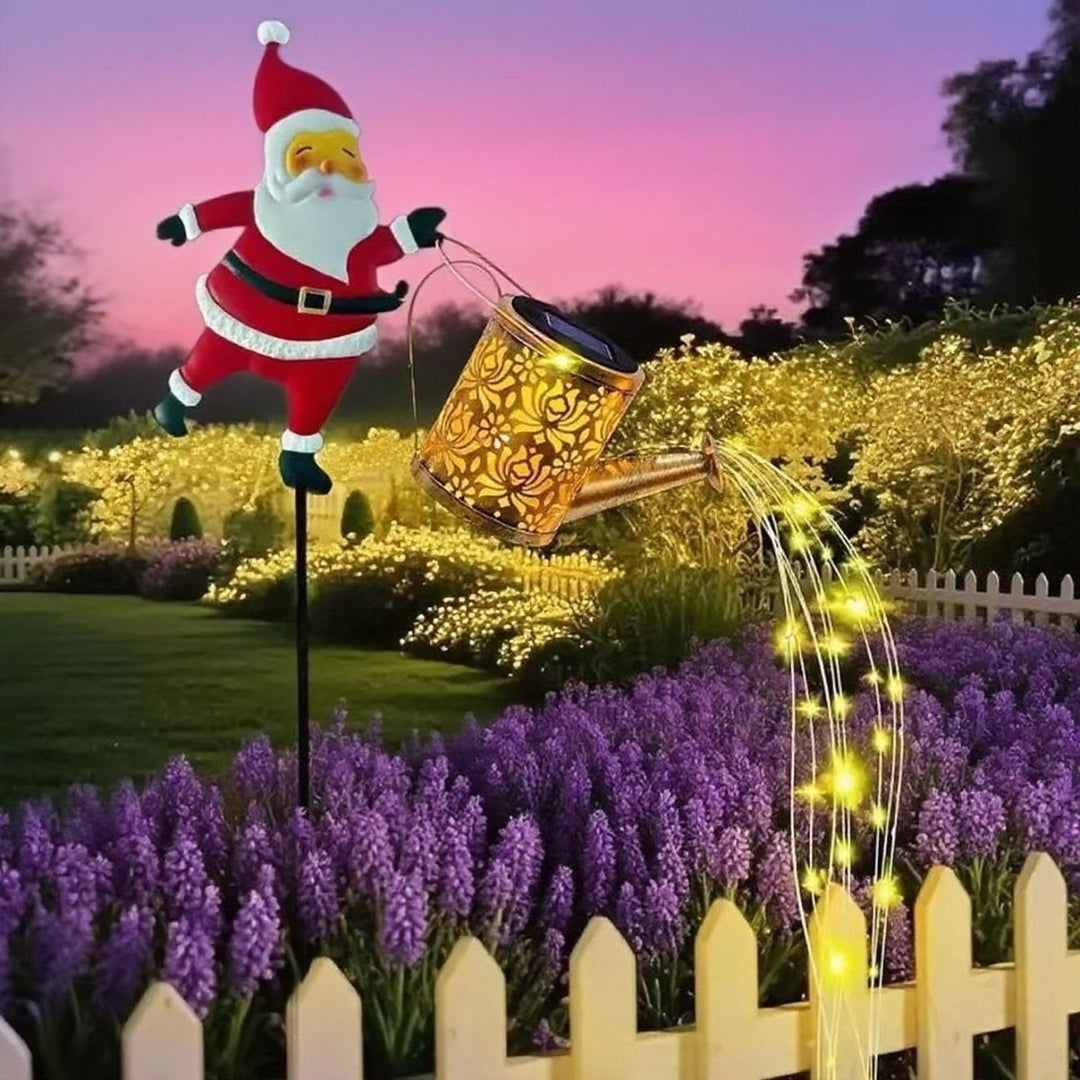 Buiten Lantaarn Kerstman Zonne-energie Automatische Verlichting 7