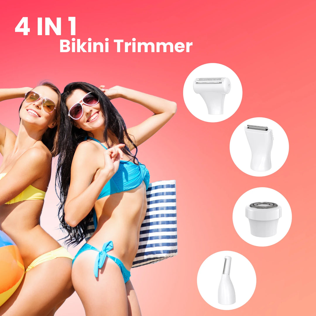 Dames 4-in-1 Body Haartrimmer Kit met Oplaadbare Scheermessen 1