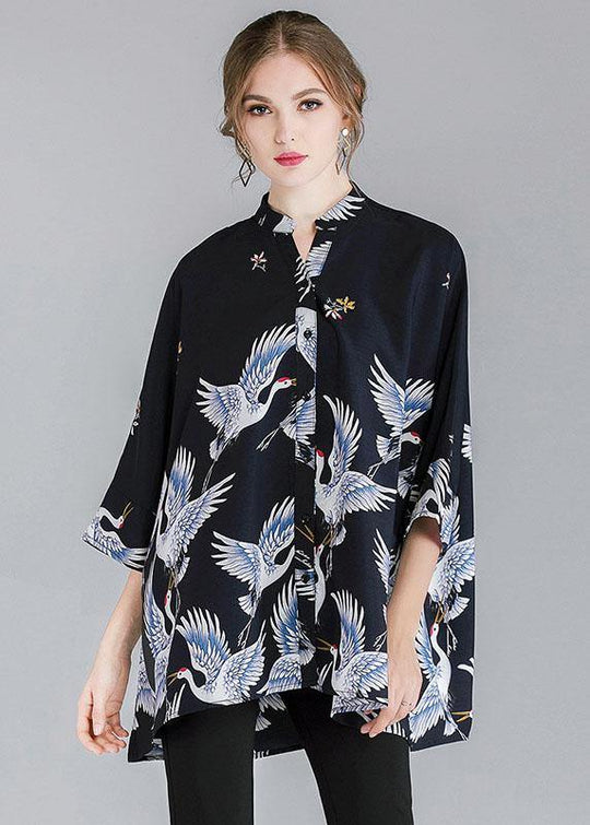 Dames Asymmetrische Top met Opstaande Kraag 2
