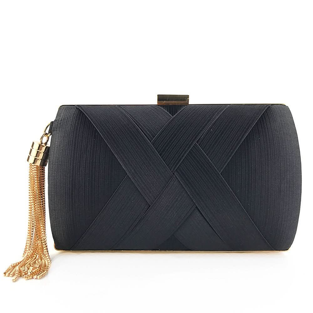 Dames Avondtas Satijnen Clutch met Kwastje 1