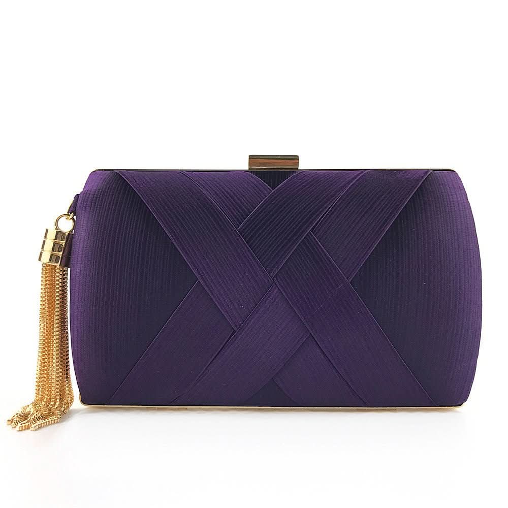 Dames Avondtas Satijnen Clutch met Kwastje 8