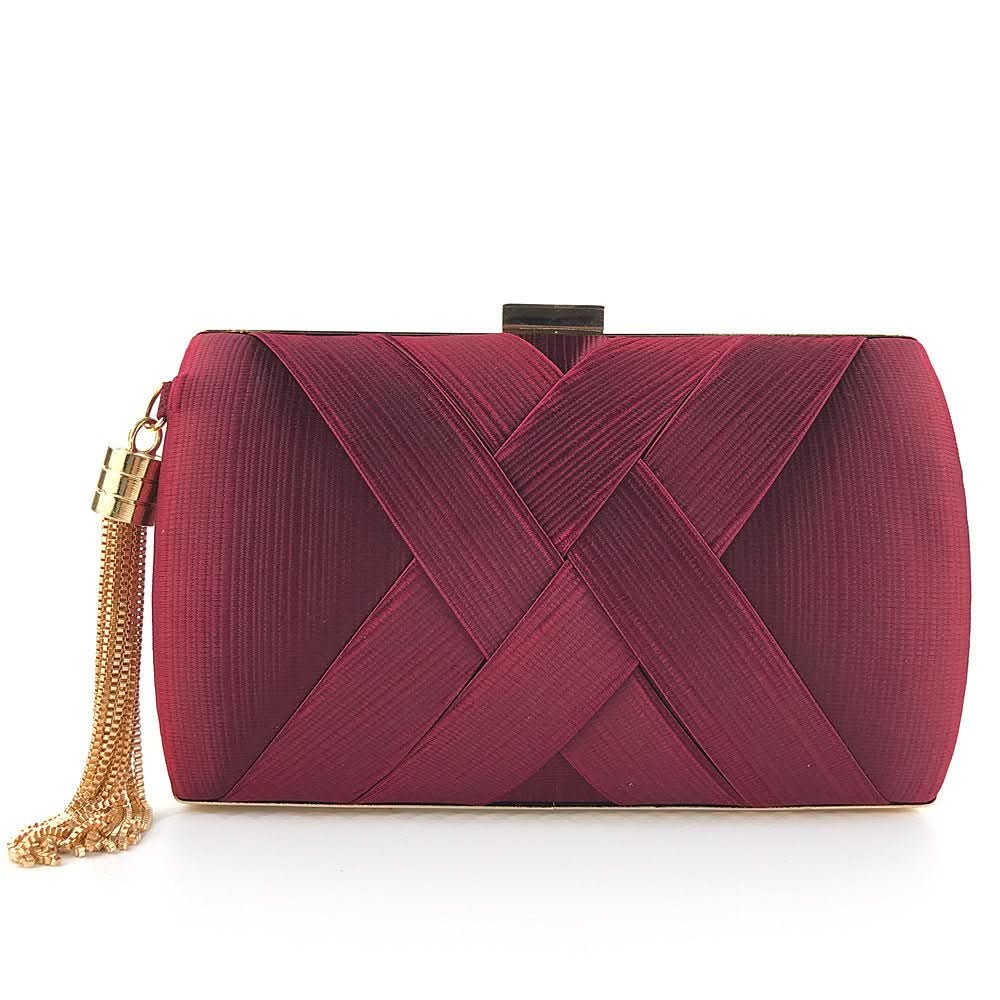 Dames Avondtas Satijnen Clutch met Kwastje 9