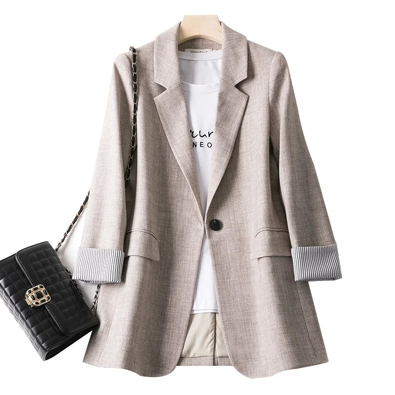 Dames Blazer Casual Met Lange Mouwen 0