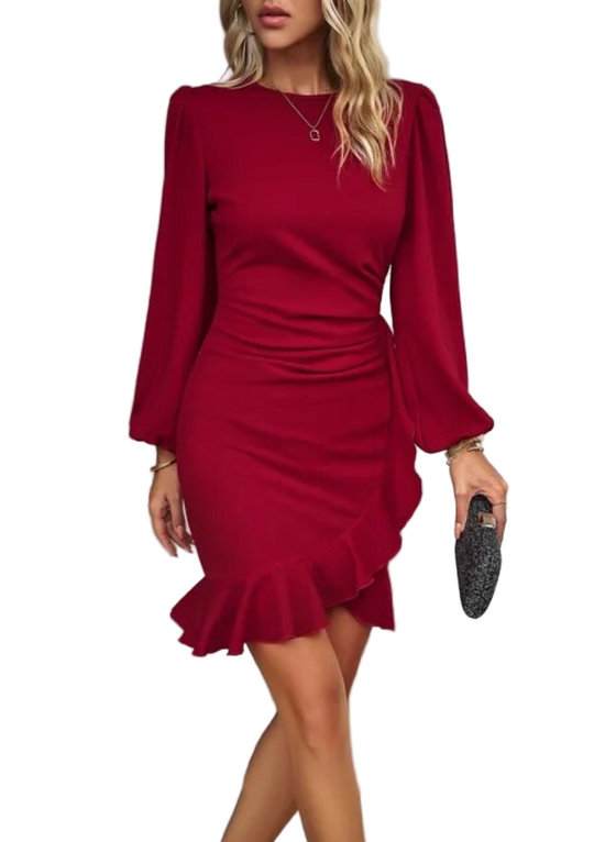 Dames Bodycon Jurk met Ruffles 0