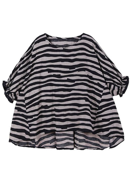 Dames Boho Shirt met O-hals en Halve Mouwen 3