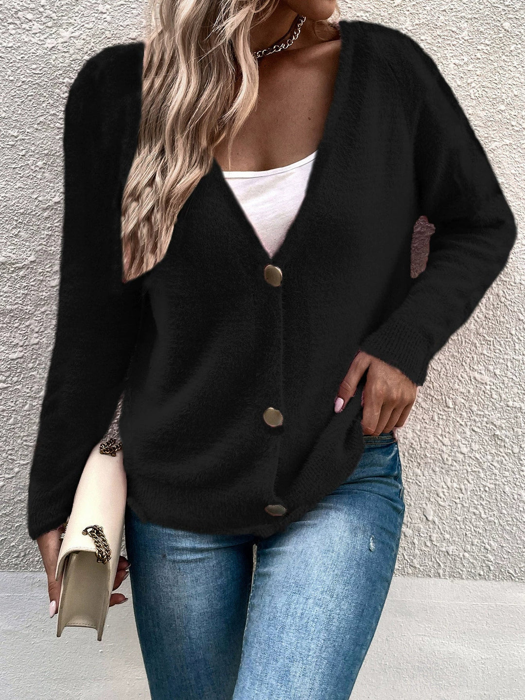Dames Cardigan V-Hals Knopenfront 5