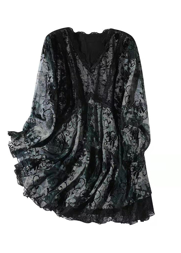 Dames Chiffon Top met Lange Mouwen en V-hals 4