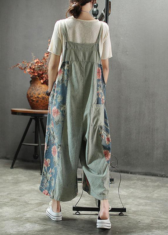Dames Denim Romper met Print en Zakken 4