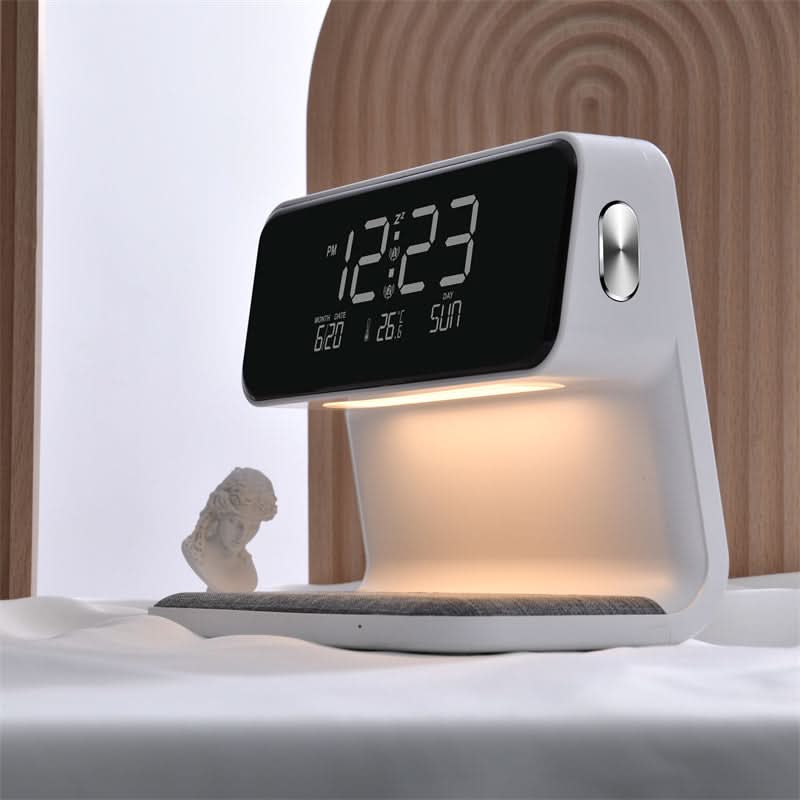 Dames Digitale Wekker met Dimbare LED Lamp en Draadloze Oplader 7