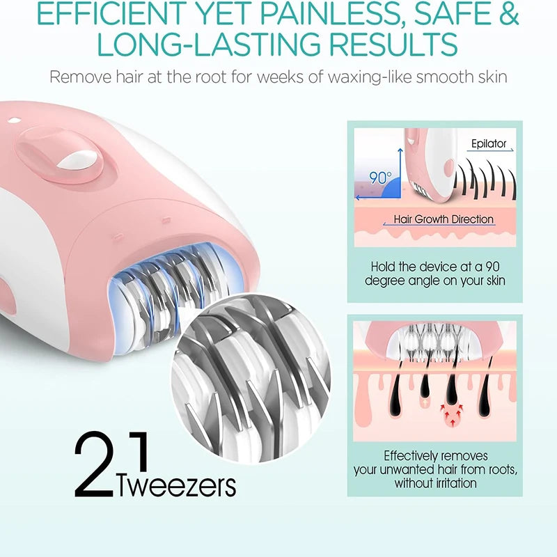 Dames Epilator Oplaadbaar voor Gezicht en Lichaam 2