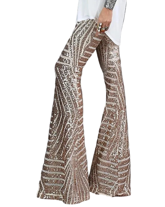 Dames Flared Broek Met Glitterstijl 0