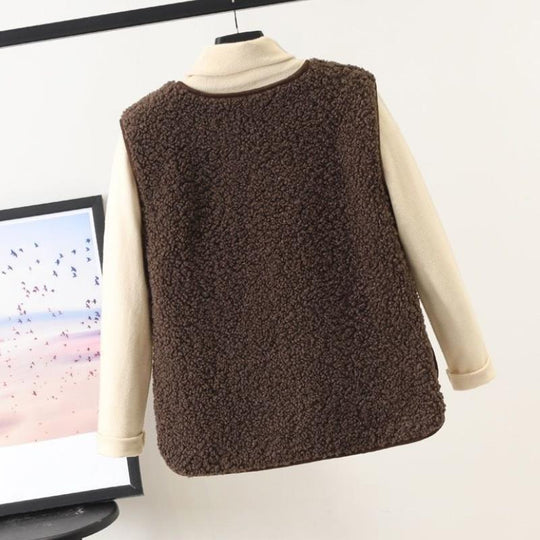 Dames Fleece Vest Mouwloos van Lamswol voor Herfst en Winter 5