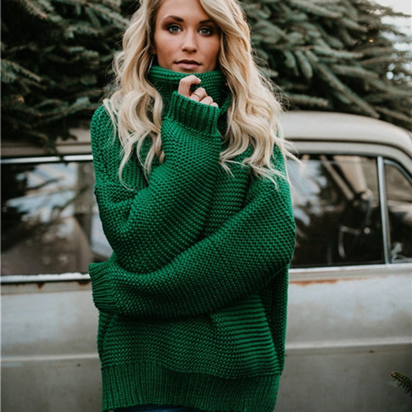Dames Gebreide Trui Met Turtleneck en Ribbelafwerking 3