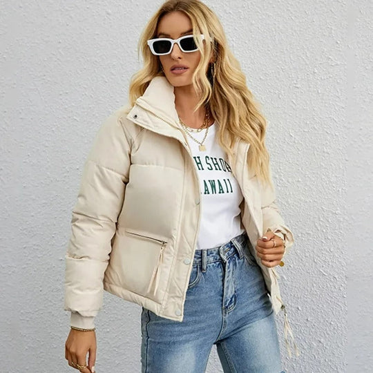Dames Gewatteerde Jas Korte Trendy Stijl 2