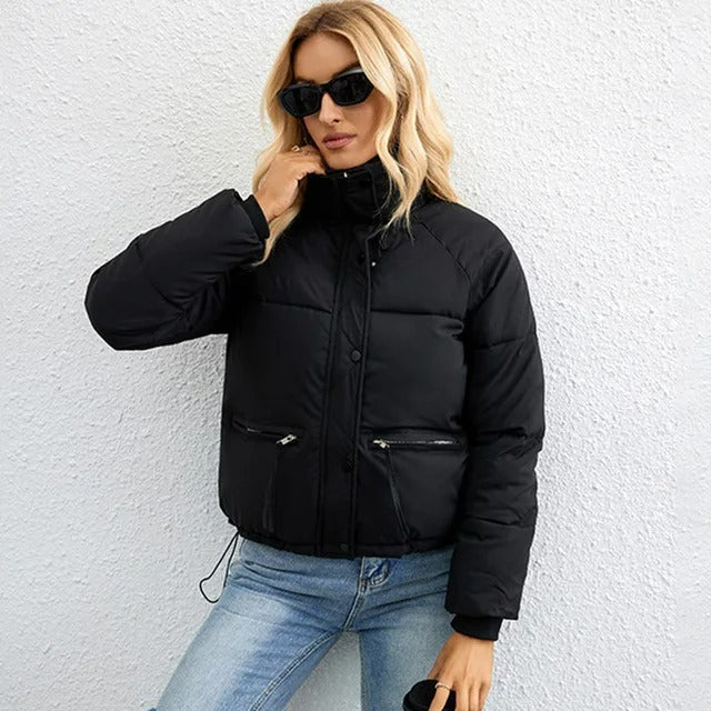 Dames Gewatteerde Jas Korte Trendy Stijl 5