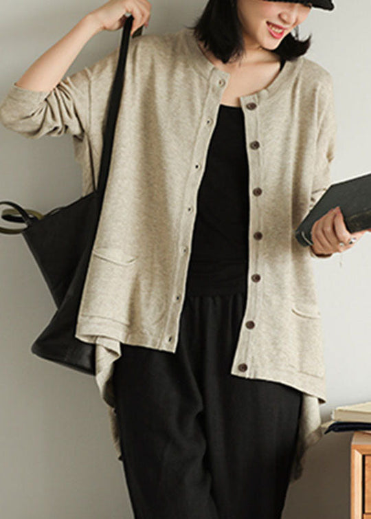 Dames Herfst Sweatervest met Losgebreide Knoopzakken 2