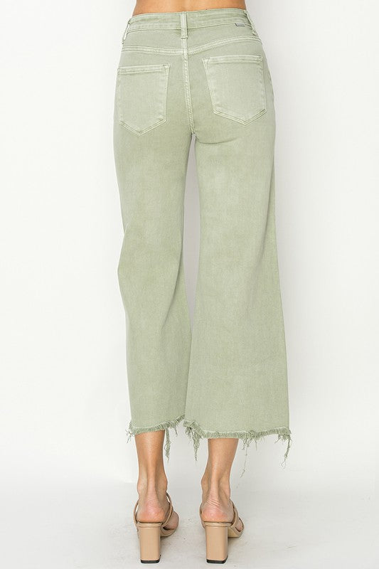 Dames Hoge Taille Wijde Cropped Broek 4