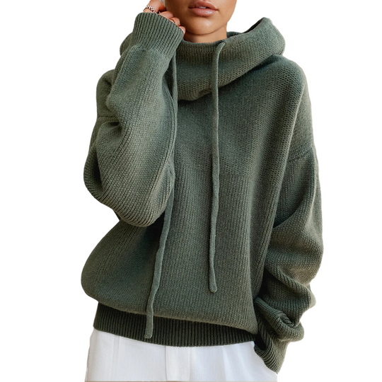 Dames Hoodie Gebreid met Stijlvolle Details voor Casual en Chic Outfits 0