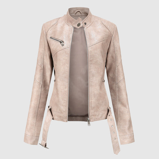 Dames Jas Winter Met Ritsdetails En Verstelbare Taille 1