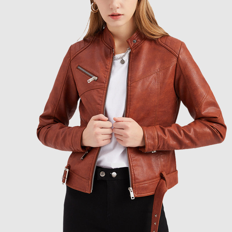 Dames Jas Winter Met Ritsdetails En Verstelbare Taille 2