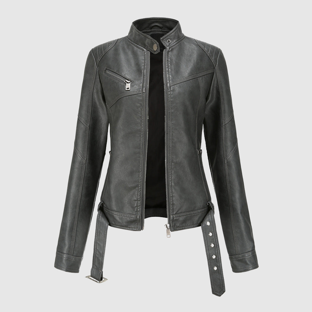 Dames Jas Winter Met Ritsdetails En Verstelbare Taille 4