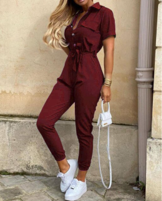 Dames Jumpsuit Met Knoopsluiting 7
