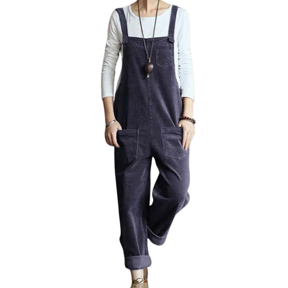 Dames Jumpsuit van Fluweel met Lange Mouwen 0