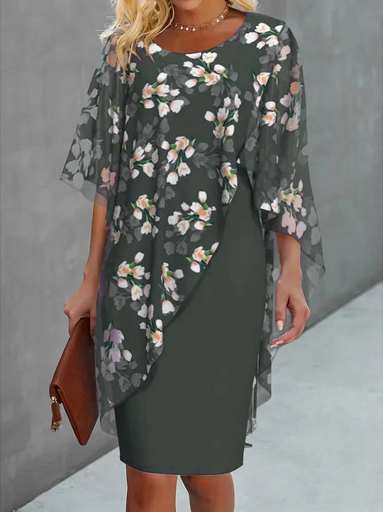 Dames Jurk Bloemenprint Chiffon Zomerjurk 3