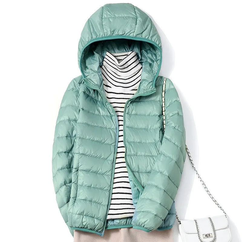 Dames Korte Puffer Jacket Ultralicht Casual Winterjas 2