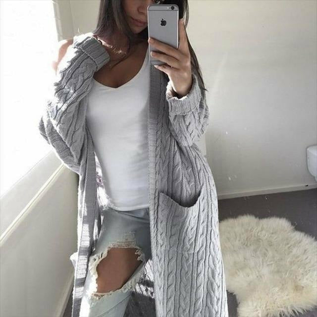 Dames Lange Gebreide Trui Casual Stijlvol 1