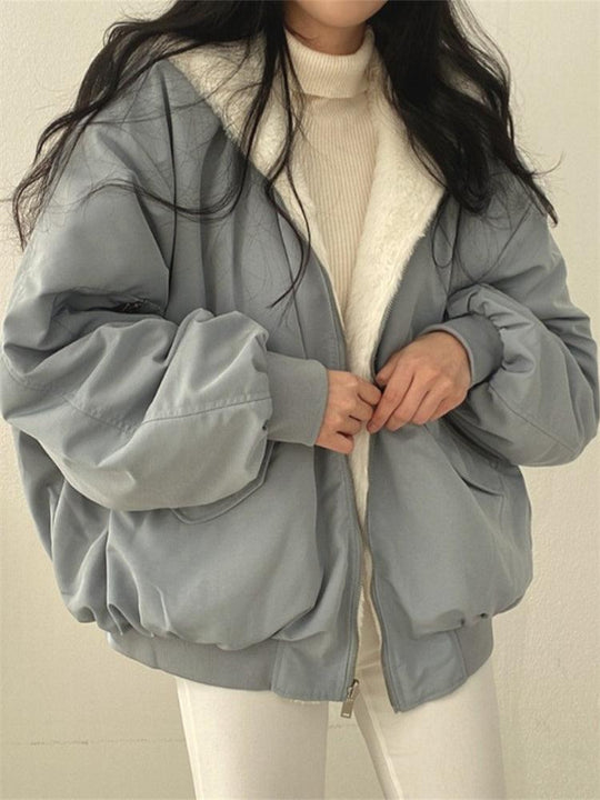 Dames Lange Gewatteerde Winterjas Oversized Met Praktische Ritssluiting 1