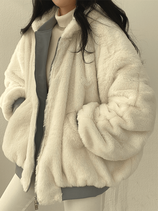 Dames Lange Gewatteerde Winterjas Oversized Met Praktische Ritssluiting 2