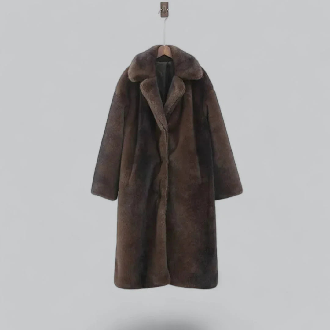 Dames Lange Trenchcoat Met Imitatiebont 1