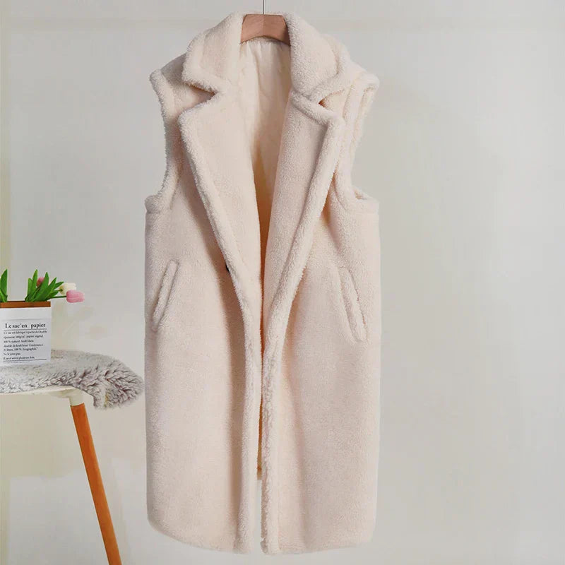 Dames Mouwloze Jas Oversized Pasvorm 0