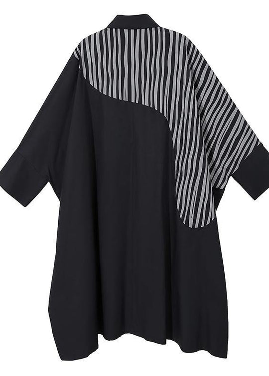 Dames Overhemdjurk met Lange Vleermuismouwen en Patchwork 2