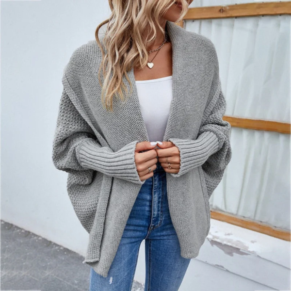 Dames Oversized Gebreide Cardigan met Open Voorkant 6