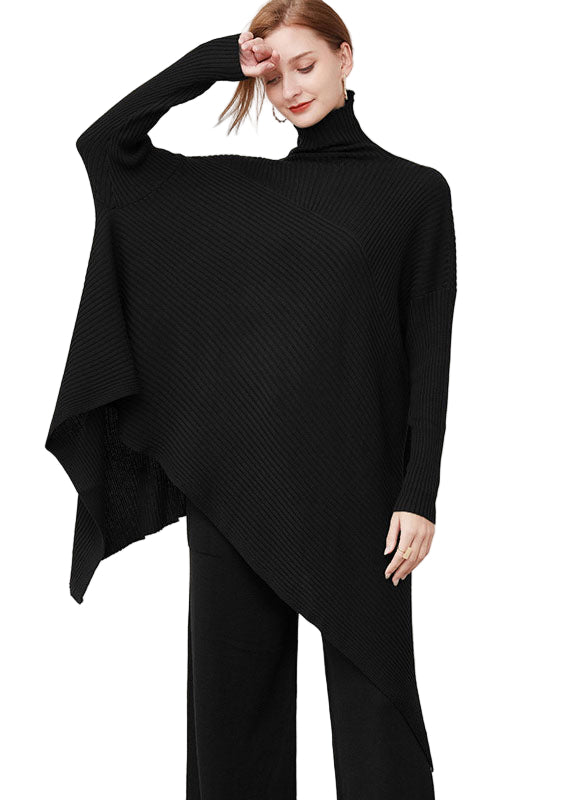 Dames Oversized Trui Asymmetrisch Ontwerp 0