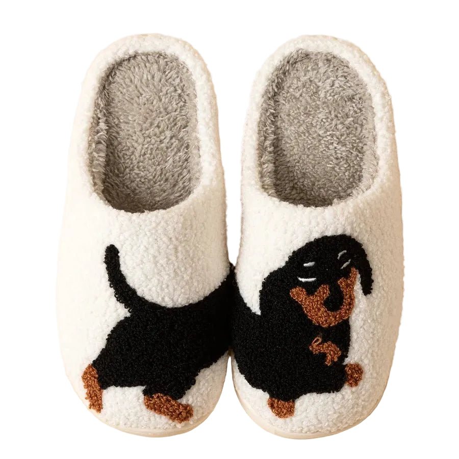 Dames Pantoffels Teckel Motief 1
