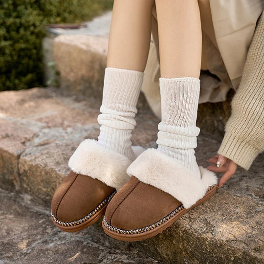 Dames Pantoffels met Zachte Bontvoering voor de Winter Sloffen 1