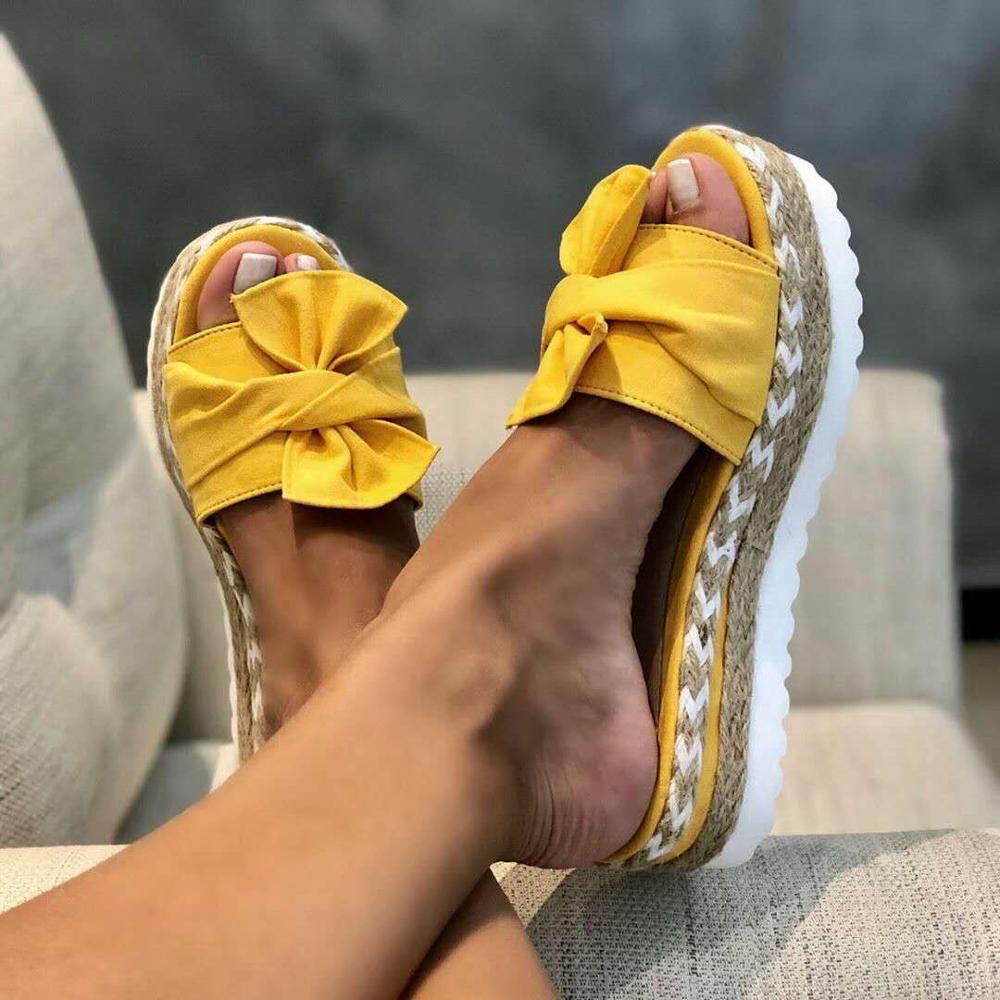 Dames Plateau Sandalen met Knoop 6