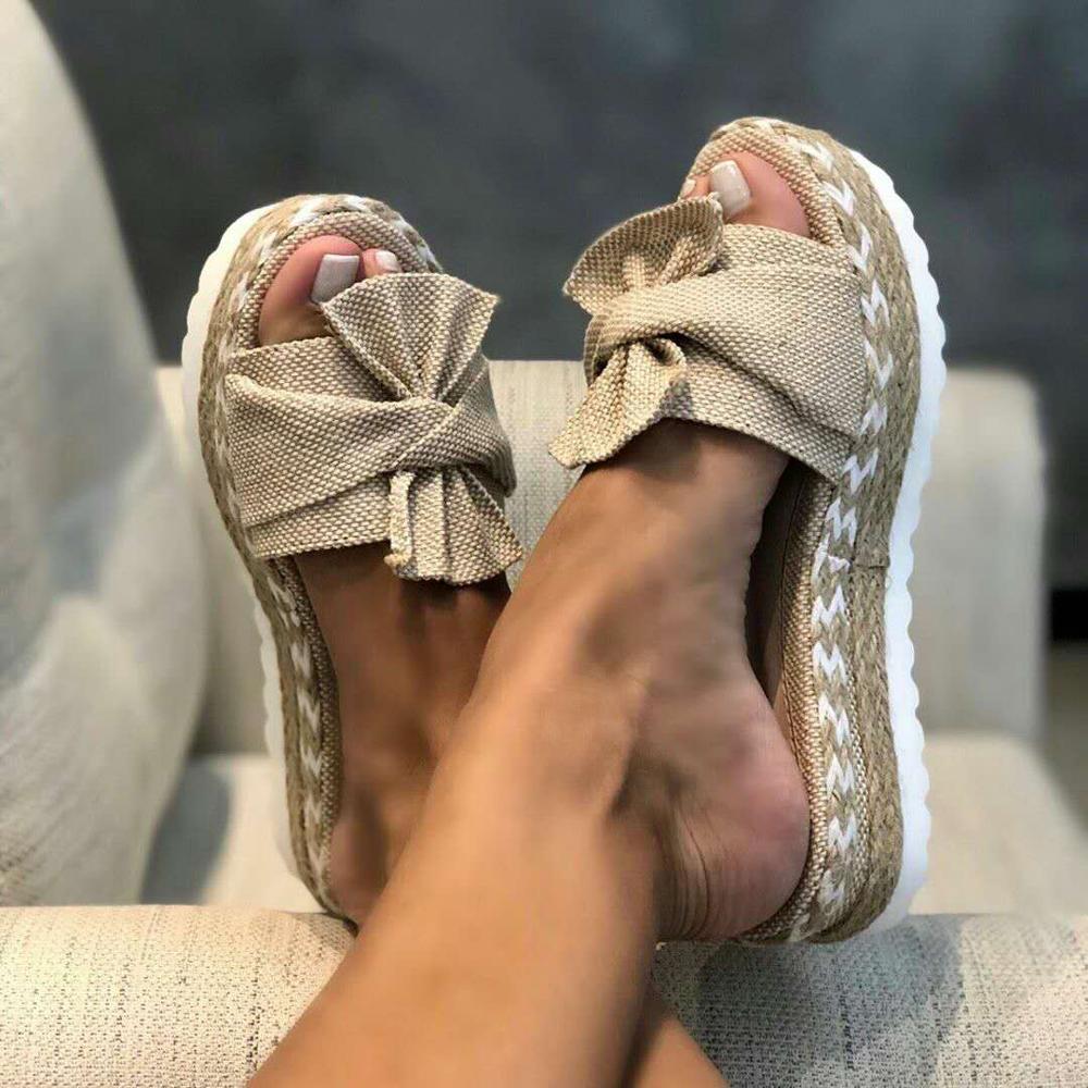 Dames Plateau Sandalen met Knoop 8