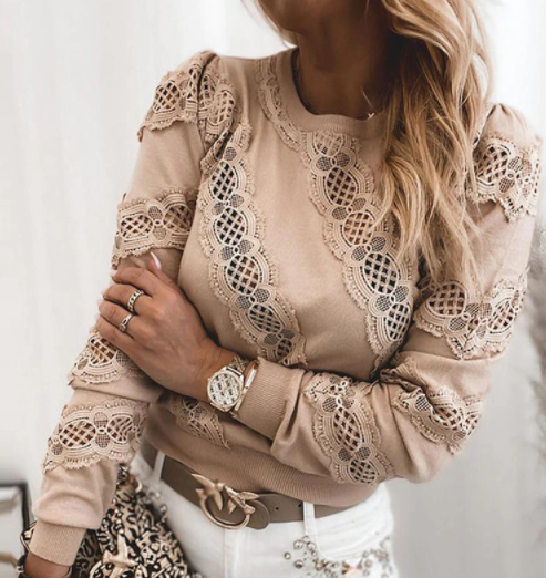 Dames Pullover met Lange Mouwen en O-hals 5