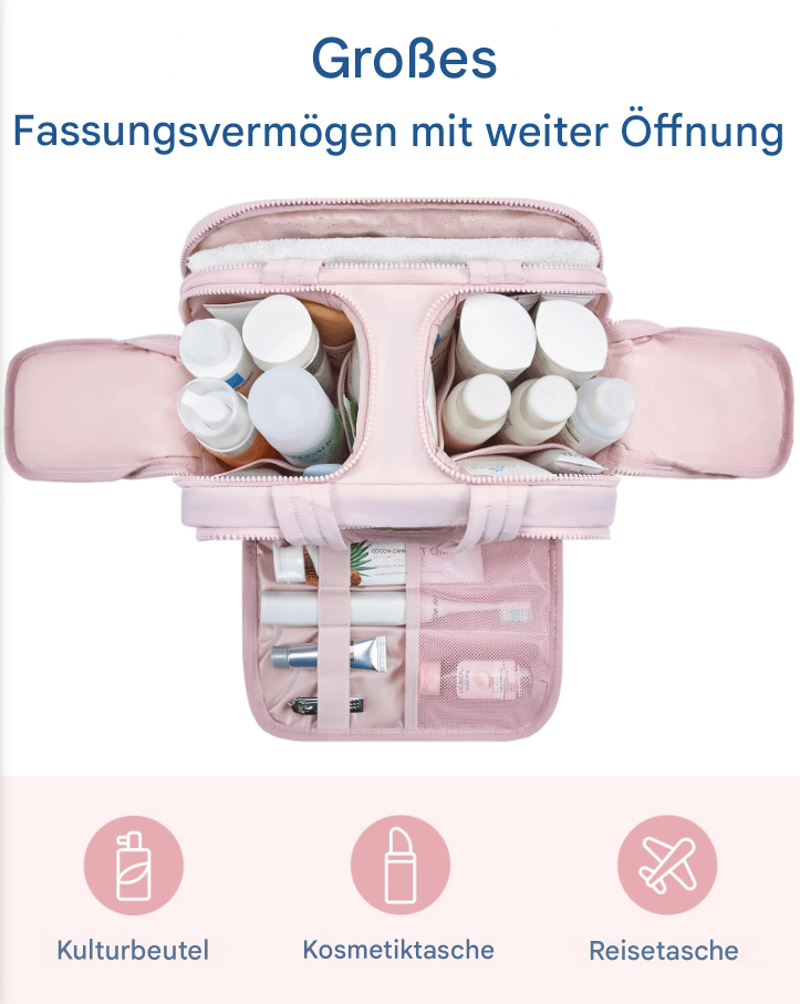 Dames Reis Toilettas Multifunctioneel Organizer Met Slimme Compartimenten 3