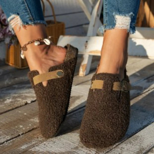 Dames Slip-On Slippers met Gespsluiting en Comfortabel Ontwerp 3