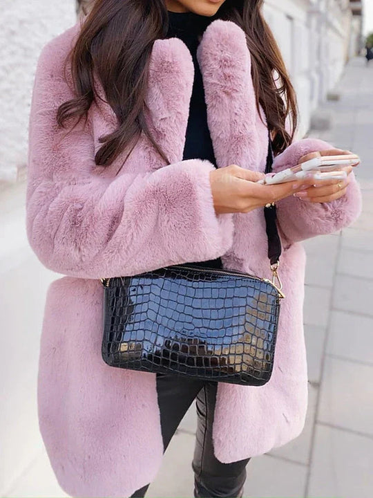 Dames Teddy Coat Oversized Pasvorm 0
