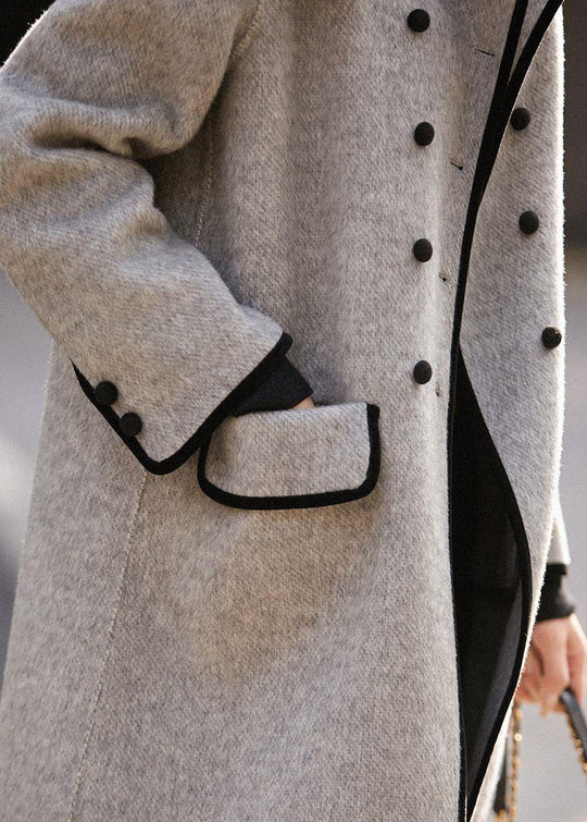 Dames Trenchcoat Dubbele Borst Patchwork Stijl 4